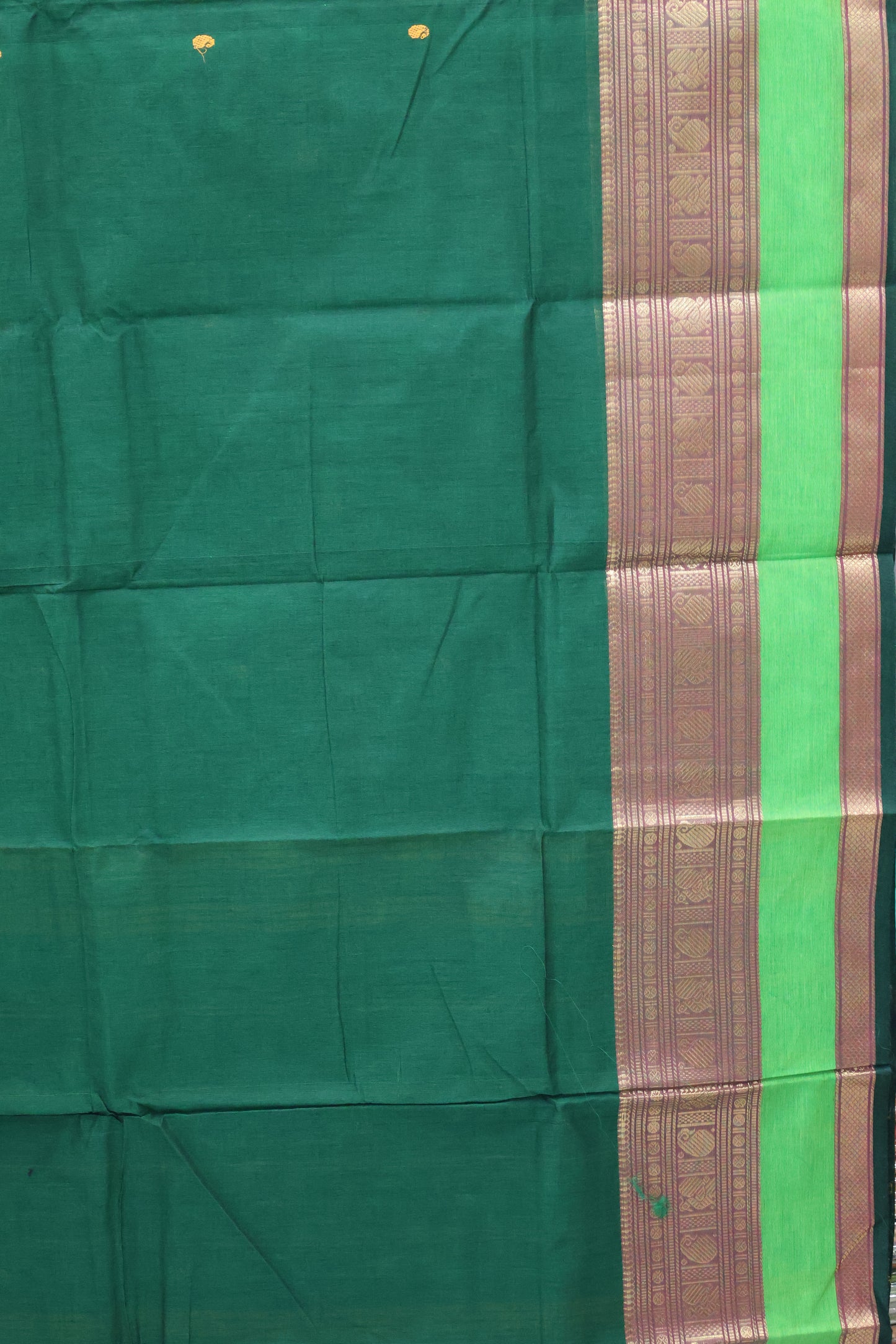 Chettinad Cotton Saree -Bottle Green