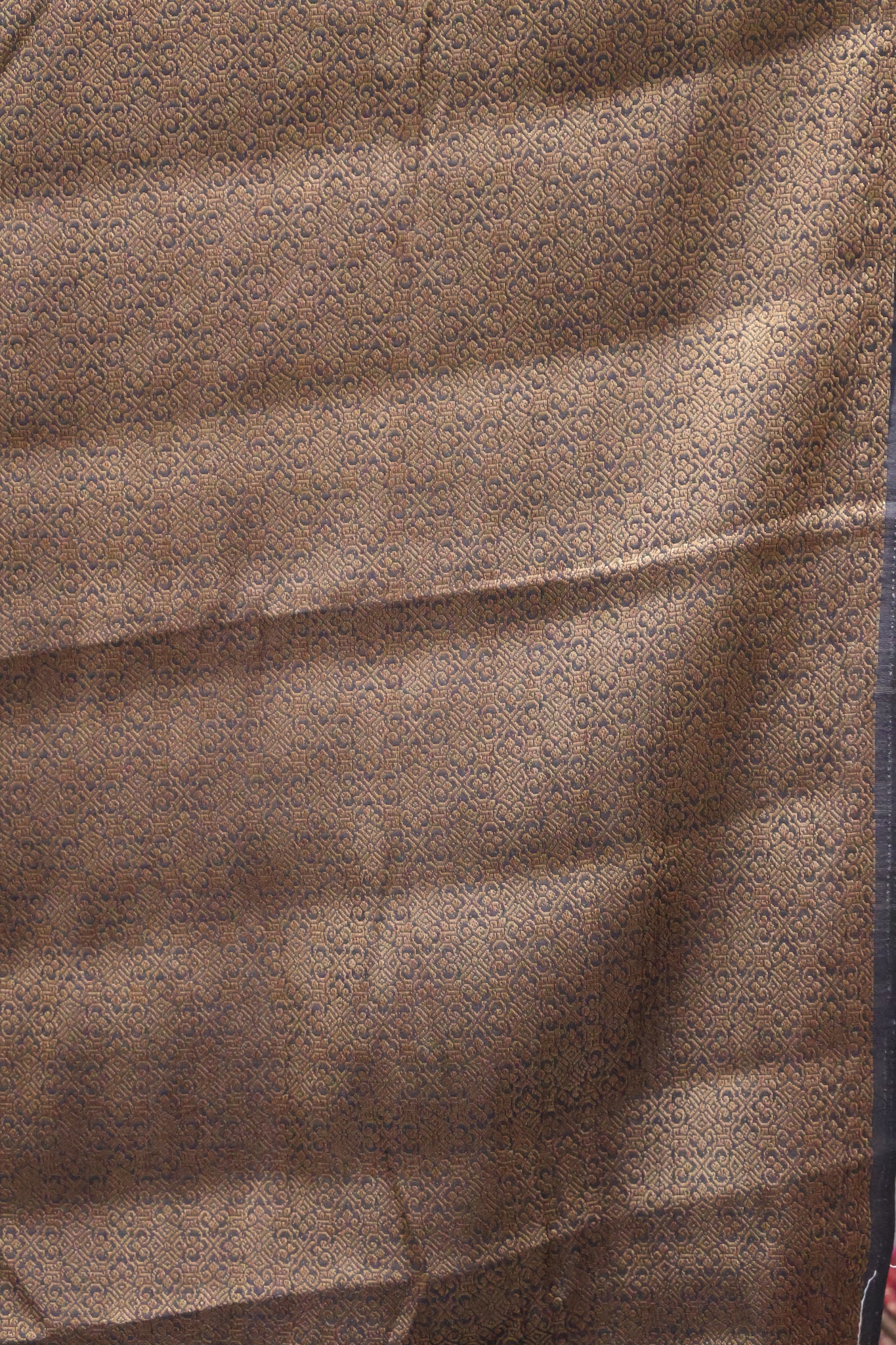 Printed Bamboo Silk Saree-Olive Green