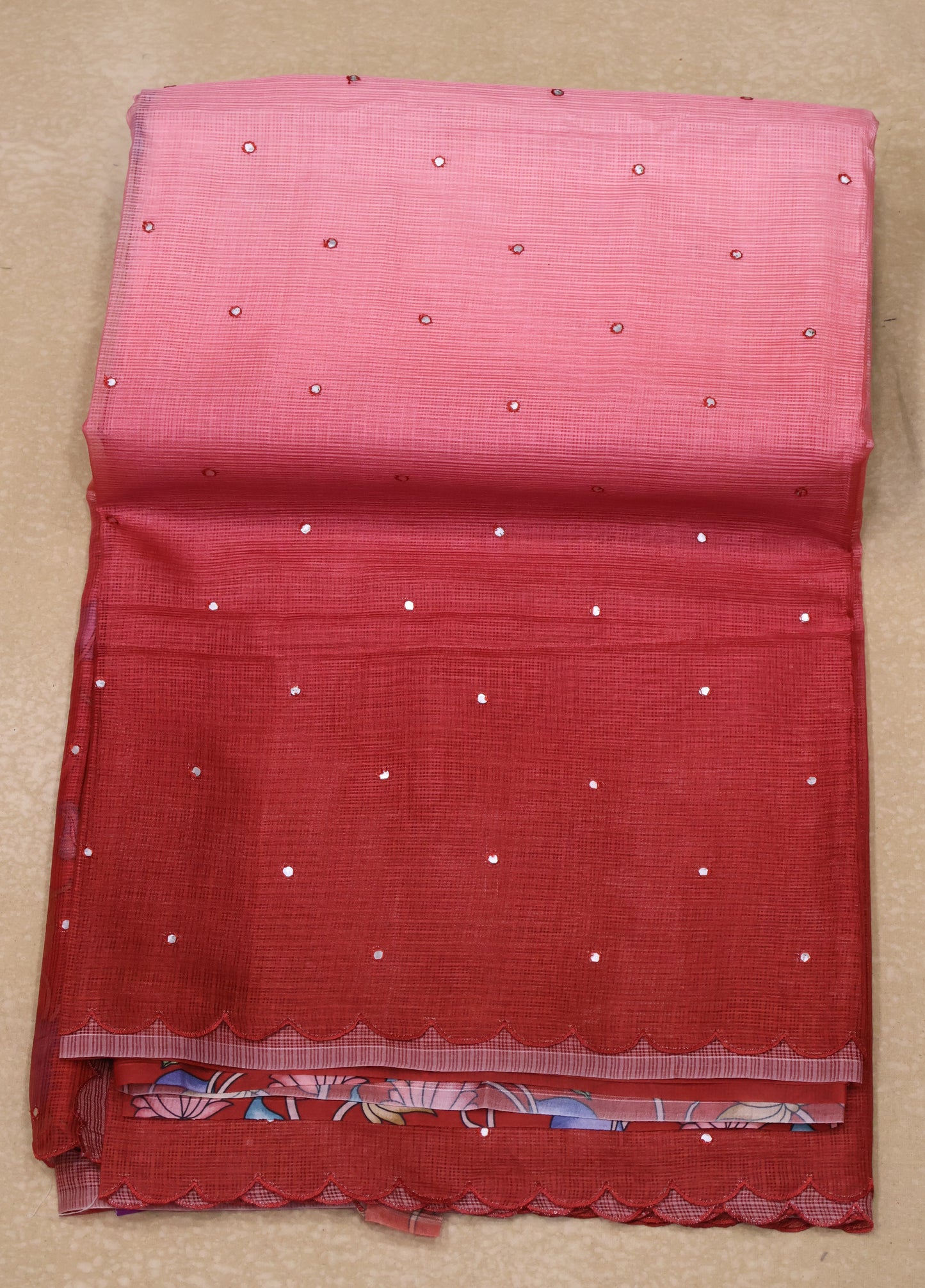 Silk Kota saree- Maroon Kalamkari Pallu