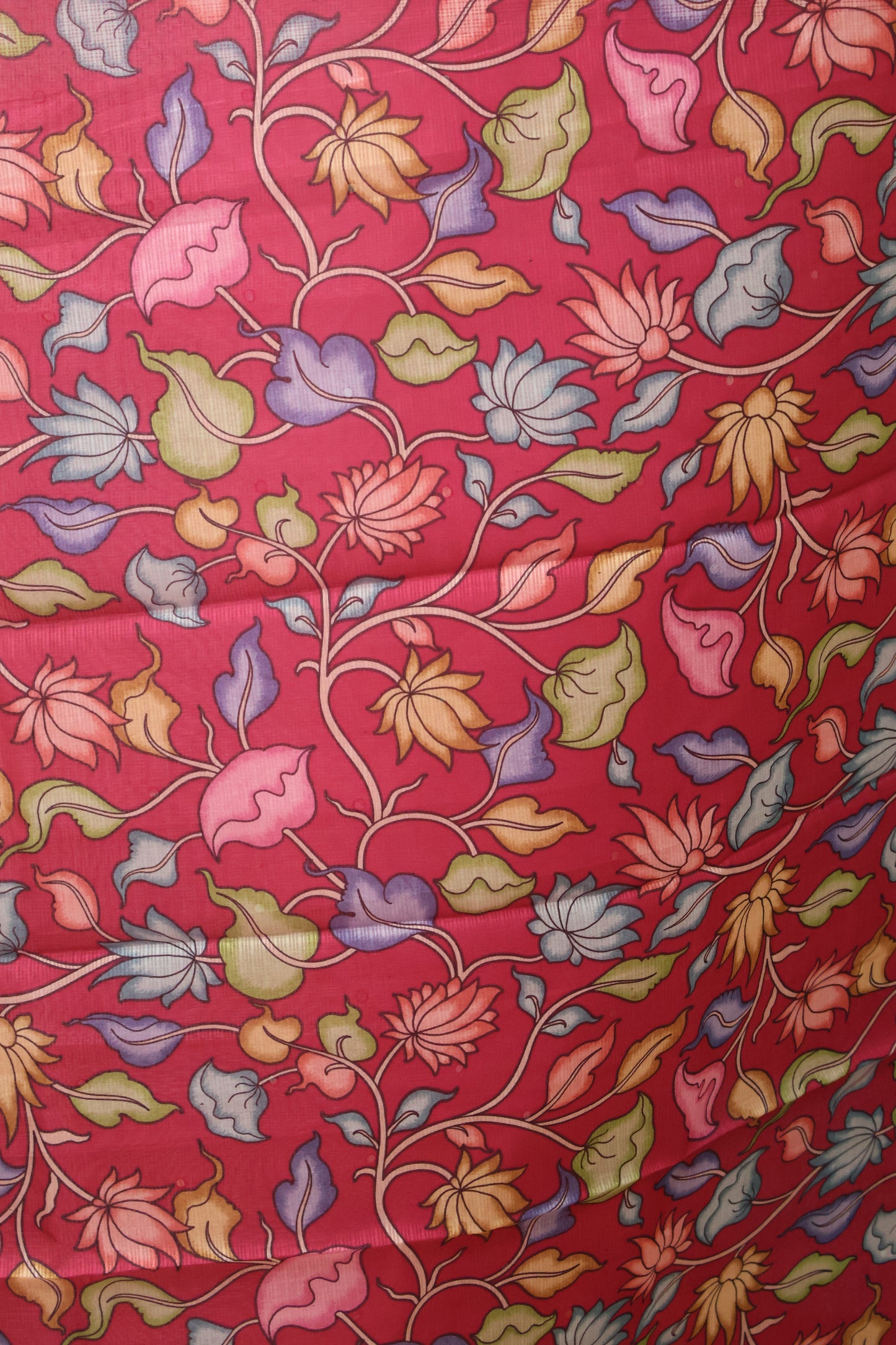 Silk Kota saree- Maroon Kalamkari Pallu