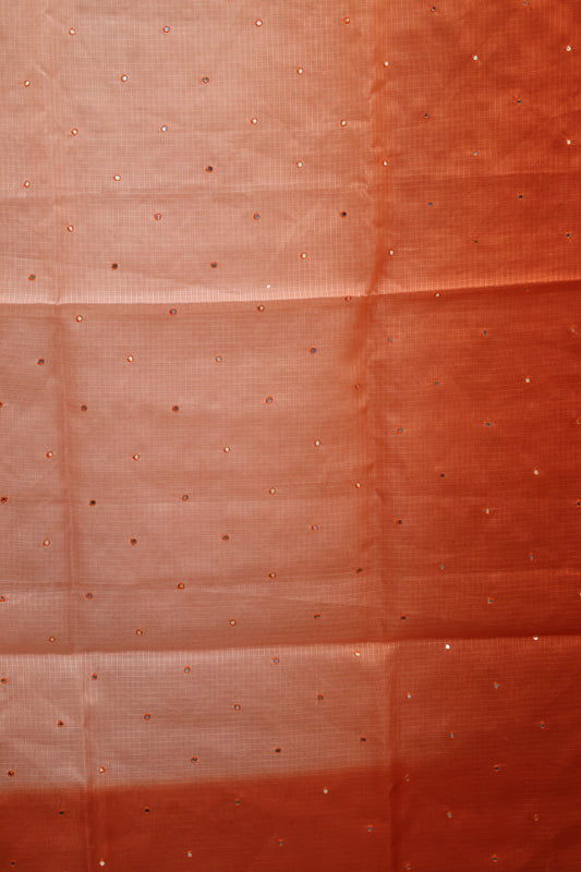 Silk Kota saree-Orange Kalamkari Pallu