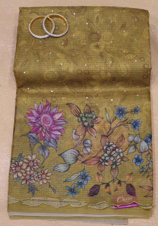 Silk Kota saree-Mustard Sunflower