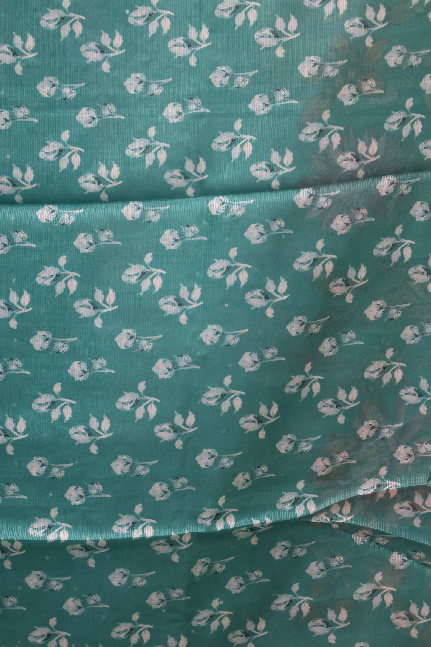 Silk Kota saree-Green Sunflower