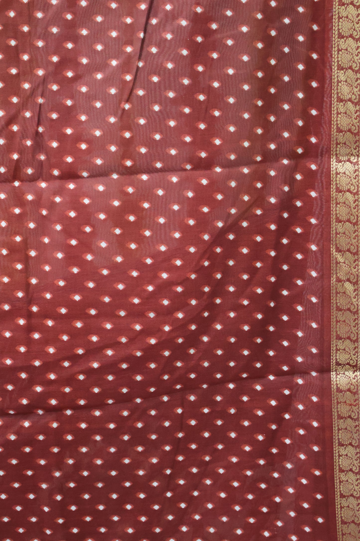 Malai Cotton Saree Mangalgiri Border-Mustard