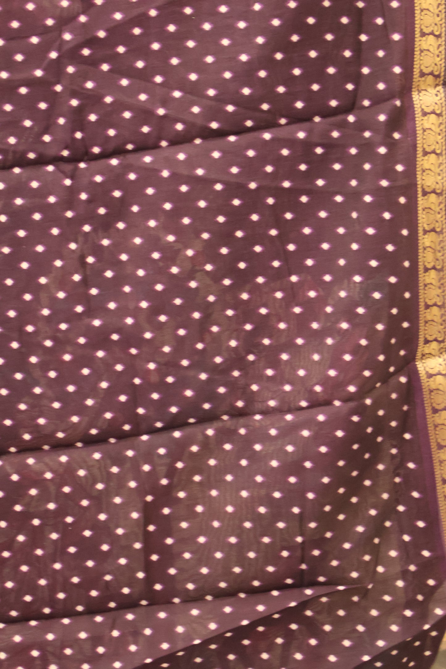 Malai Cotton Saree Mangalgiri Border-Magenta