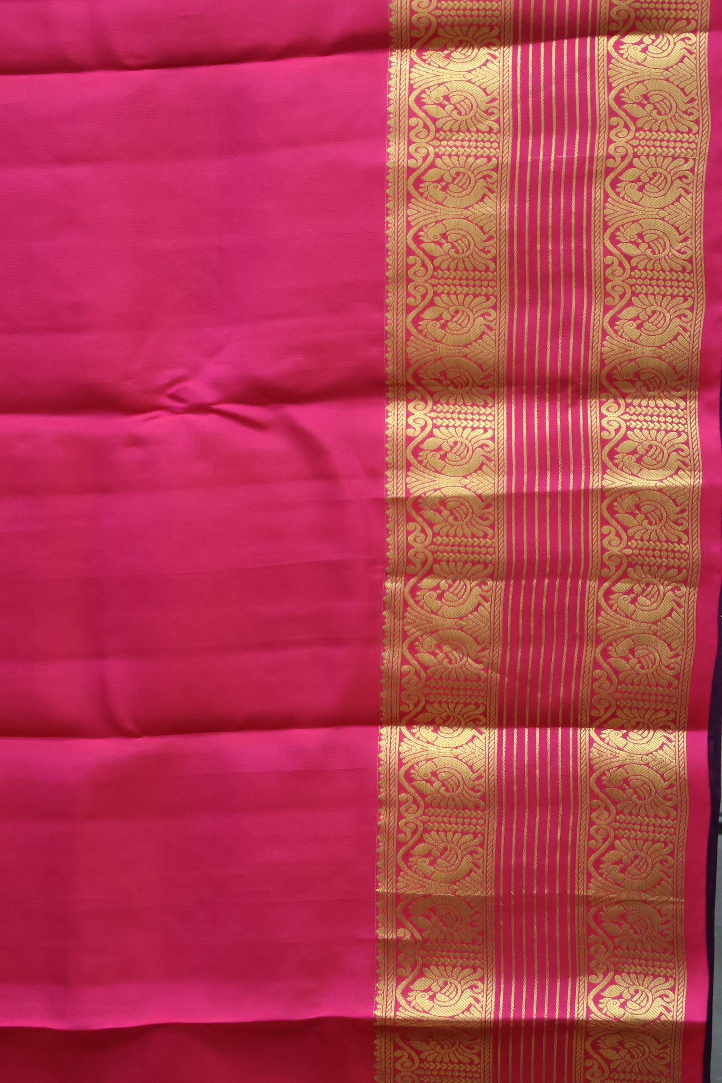 Pure Kanjivaram Silk Saree -Purple Peacock Bird