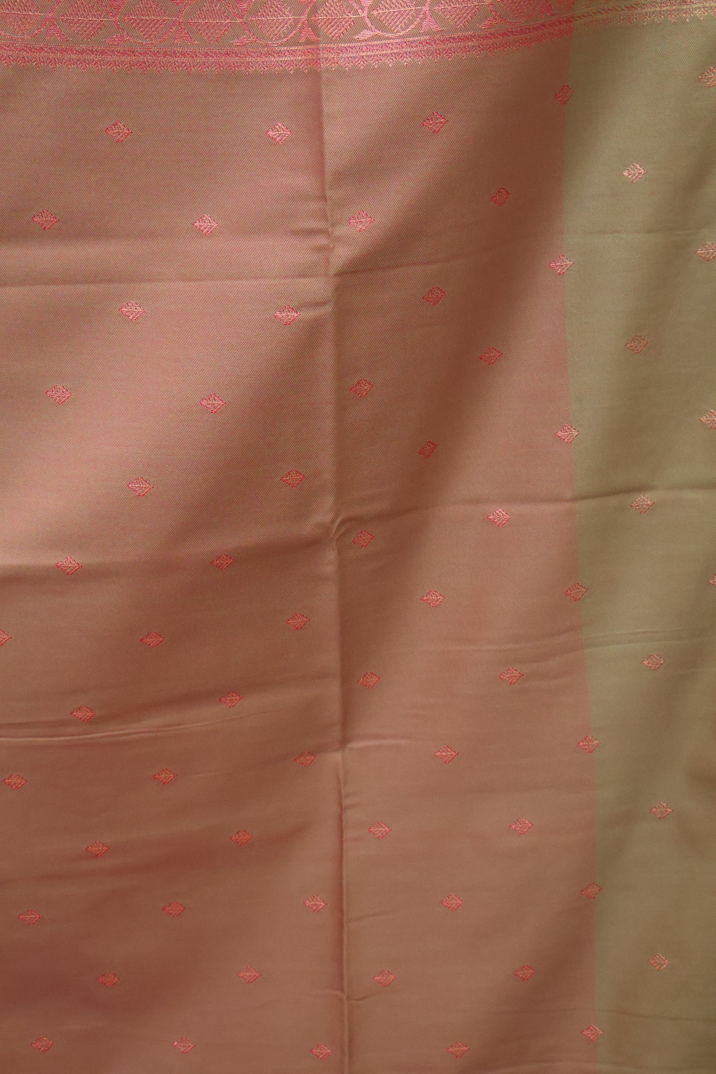 Semi Soft Silk Saree-Rani Pink Kolam Border