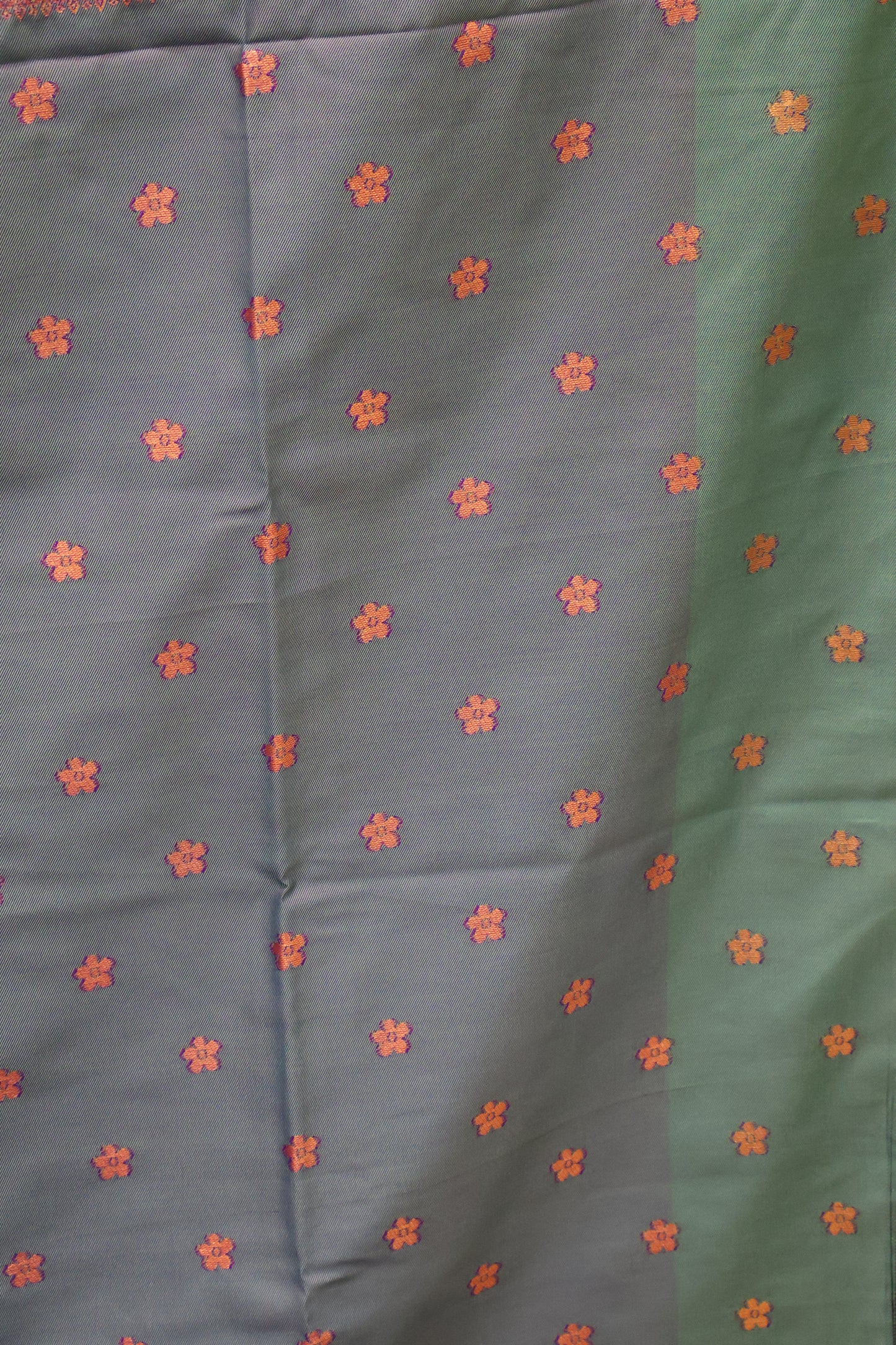 Semi Soft Silk Saree-Purple Floral Body