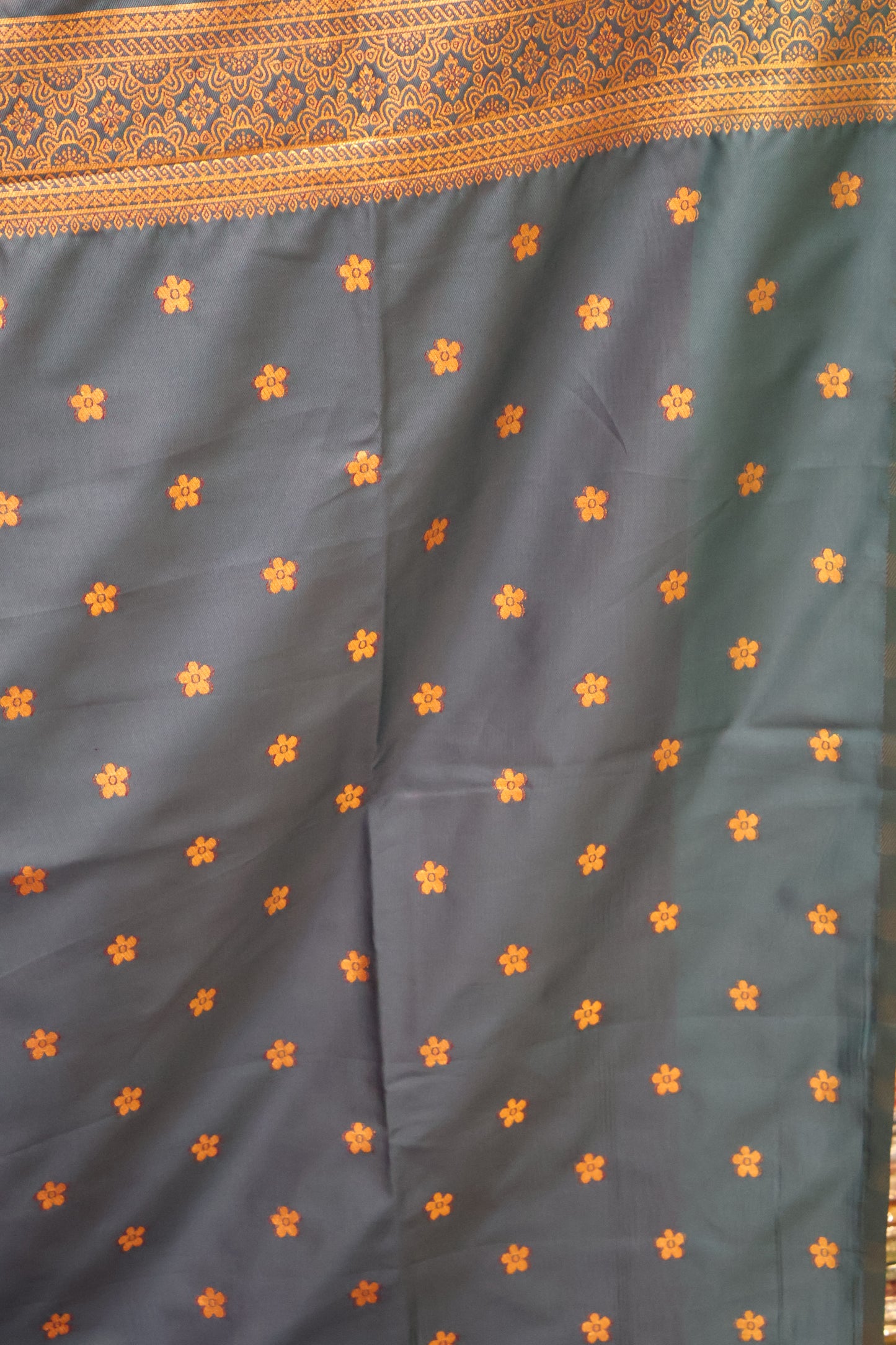 Semi Soft Silk Saree-Wine Floral Body