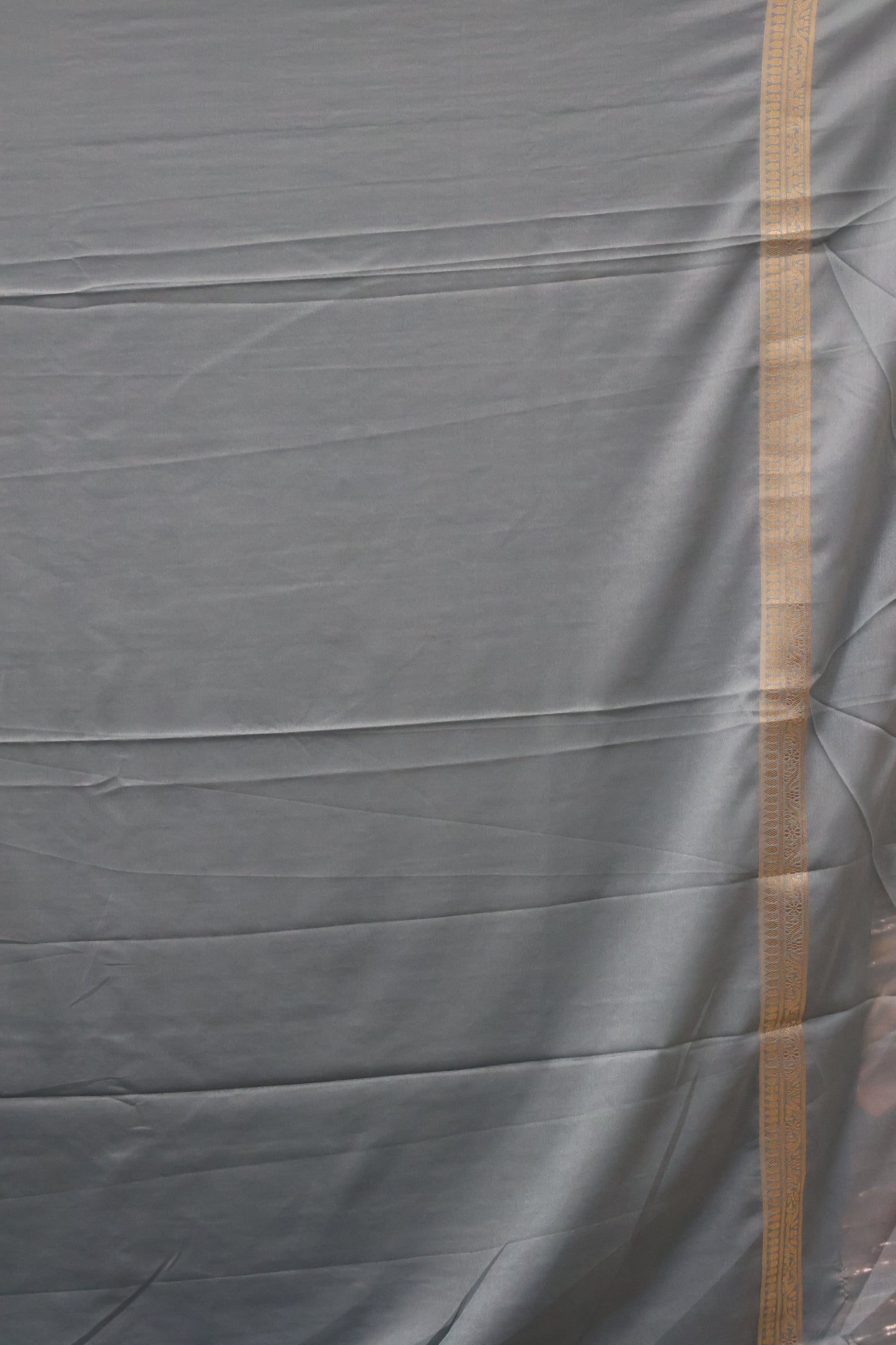 Banarasi Georgete saree- Peacock Blue Body Checked