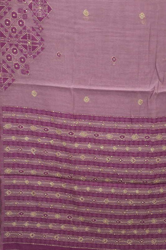 Handloom Saree-Purple Geometric
