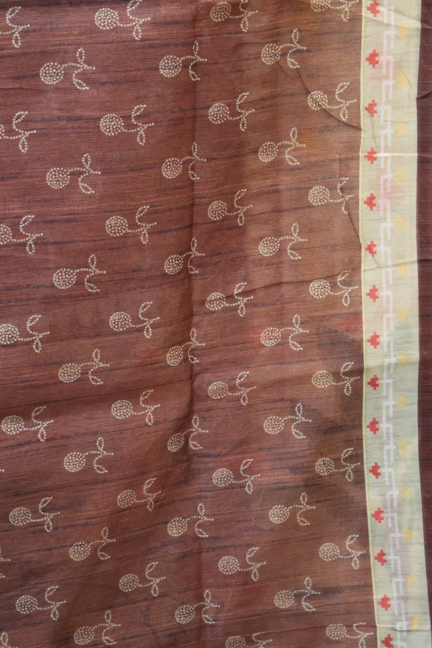 Semi Chanderi Saree Bandhini Print -Grey