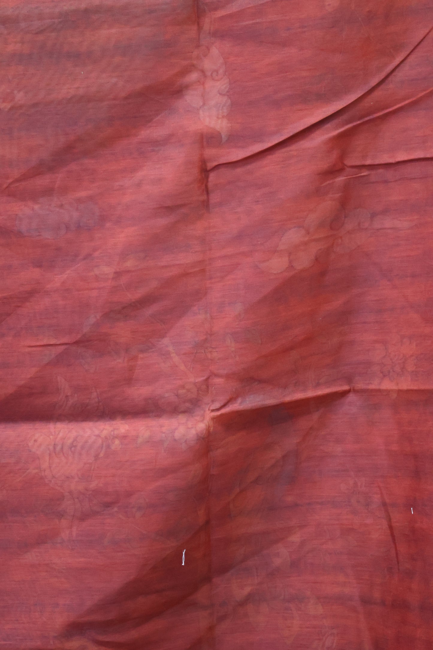 Semi Chanderi Saree- Dark Pink Deer Printed