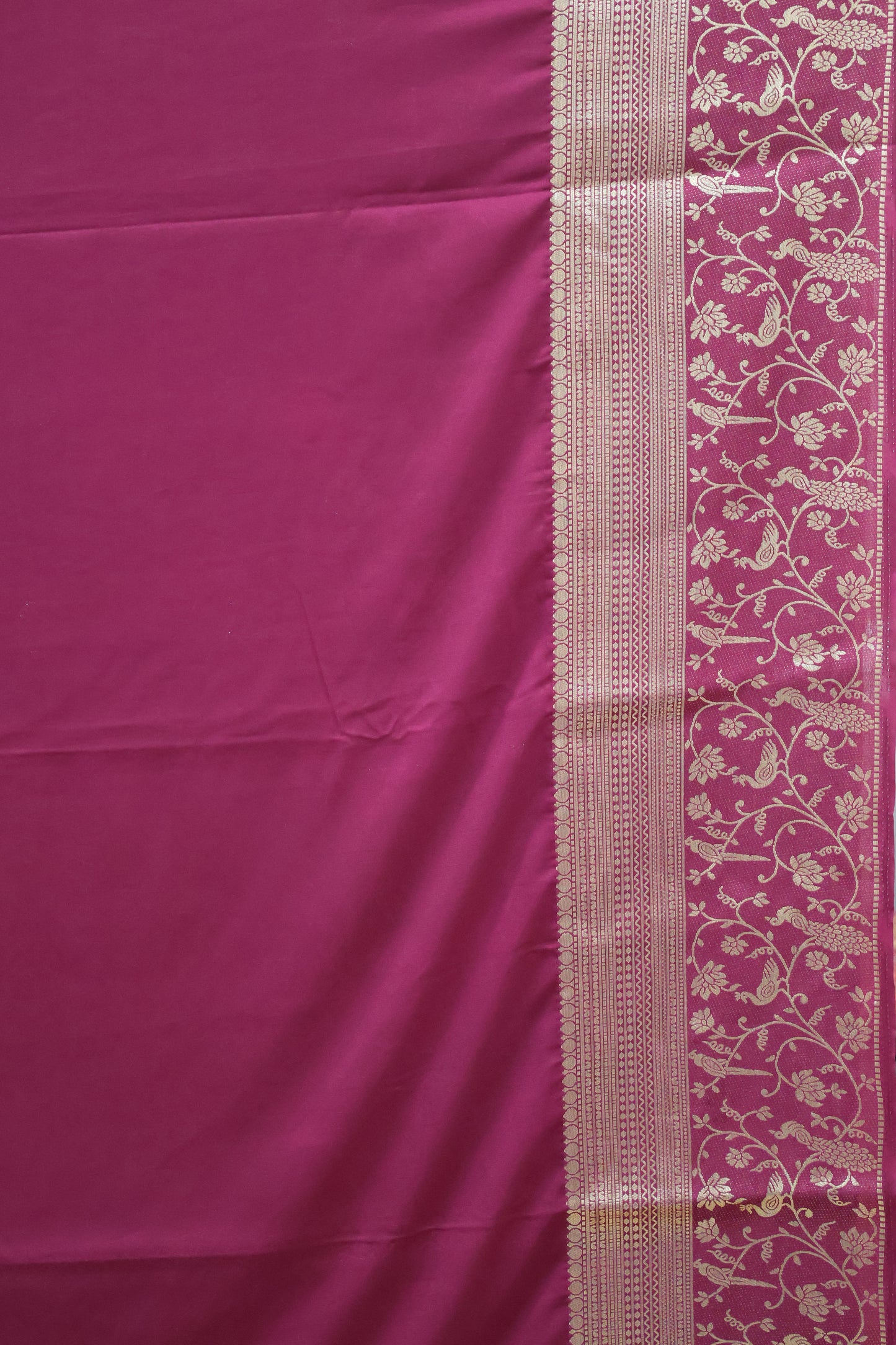 Banarasi Crepe Saree-Wine Elephant