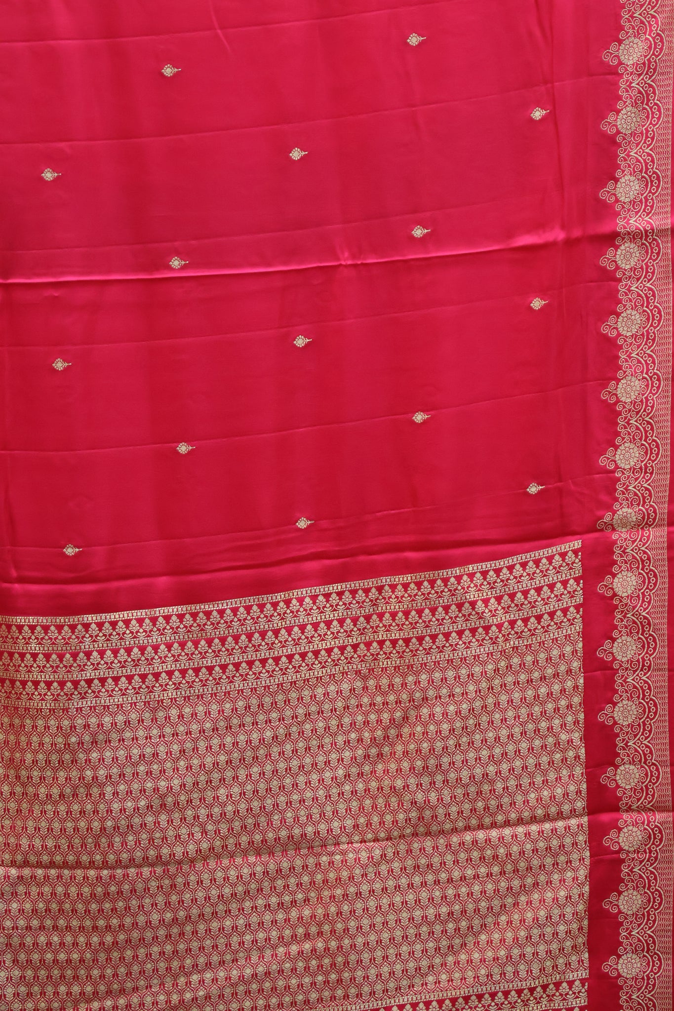 Satin Saree-Pink Jal Border