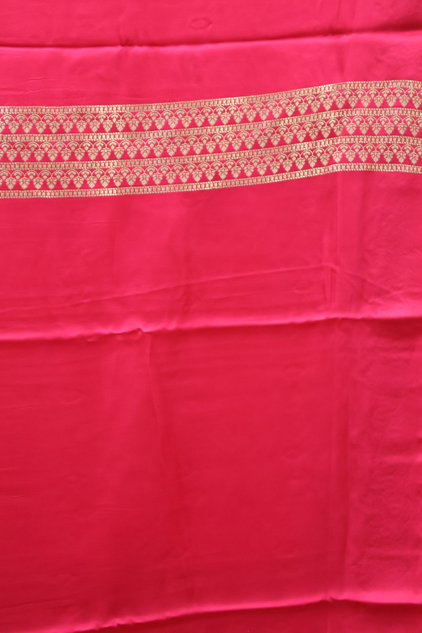 Satin Saree-Pink Jal Border