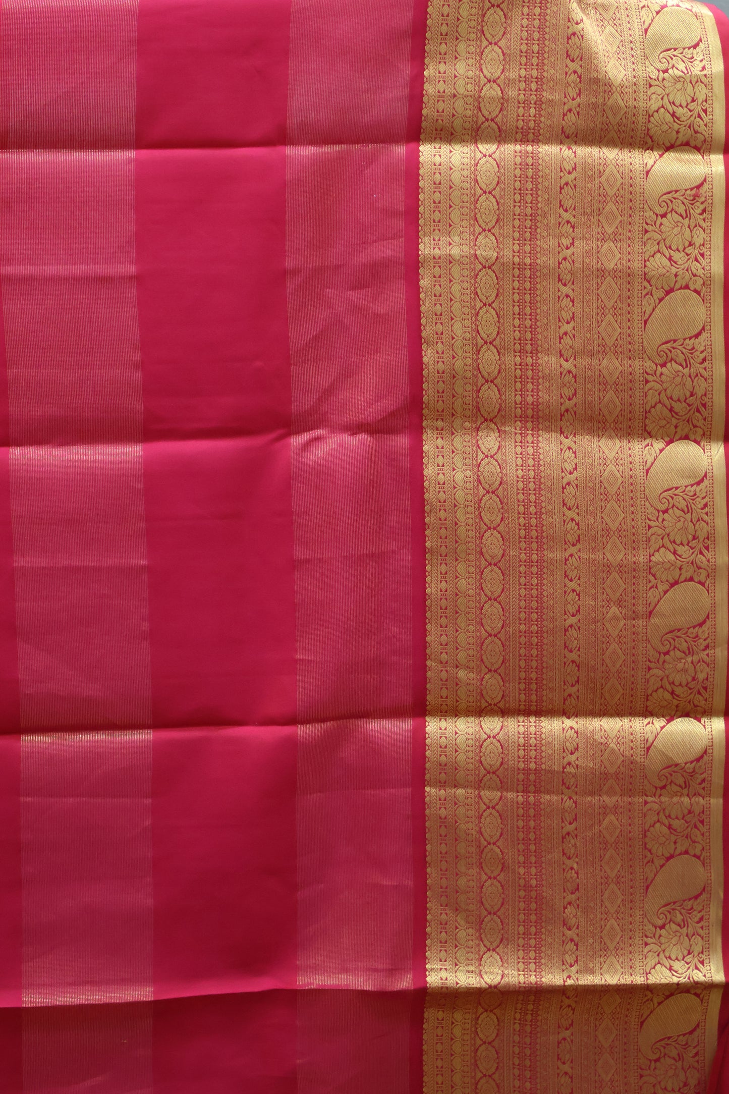 Pure Kanjivaram Silk Saree -Yellow Red