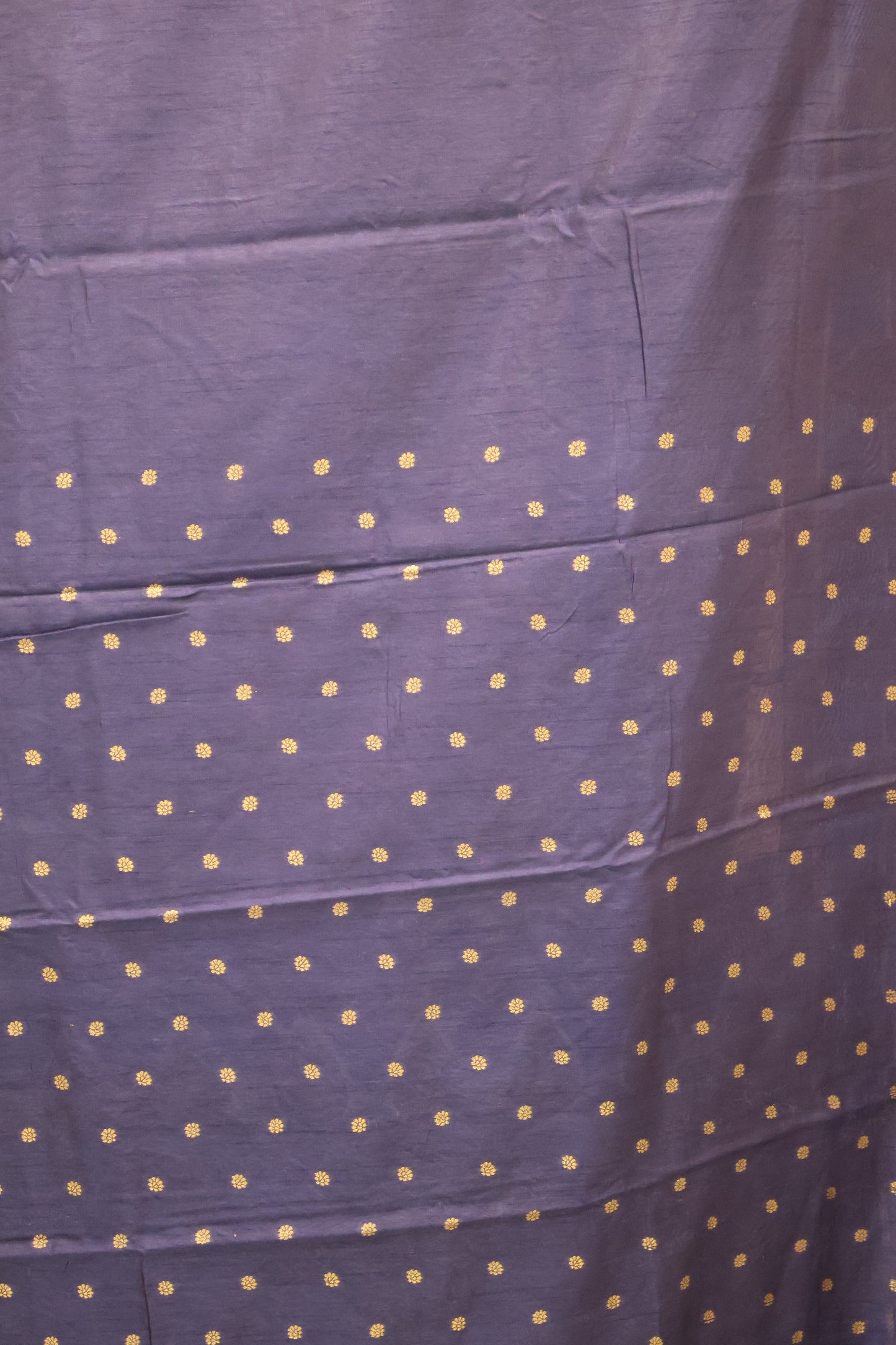 Semi Tussar Saree -Navy Blue Leaf Butta