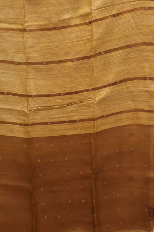 Pure Tussar Saree - Muatard