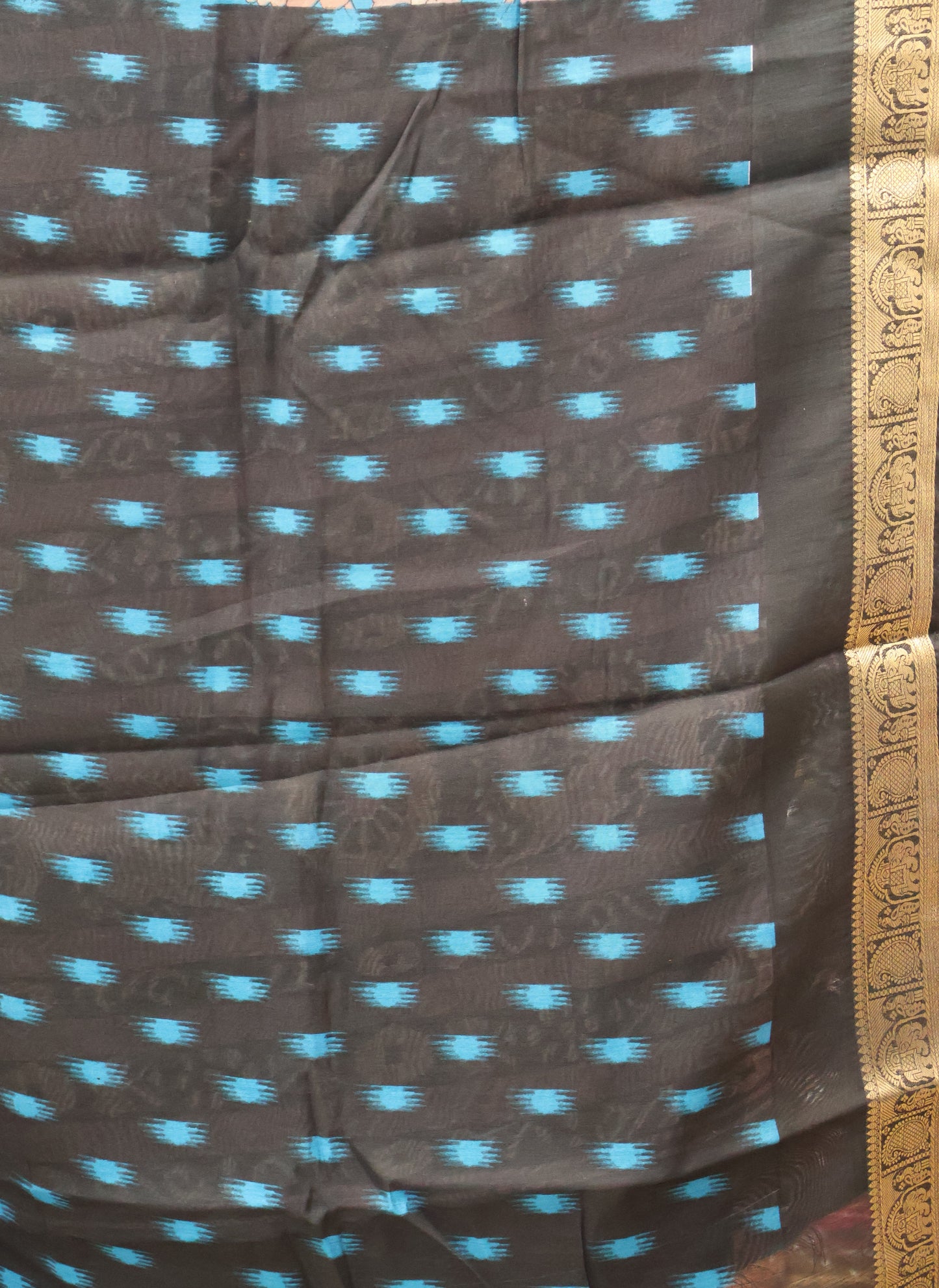 Malai Cotton Saree-Rama Blue