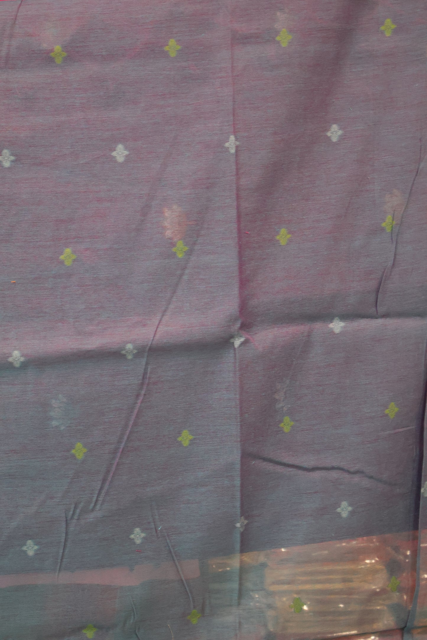 Handloom Jamdani Saree-Purple Pichwai Border
