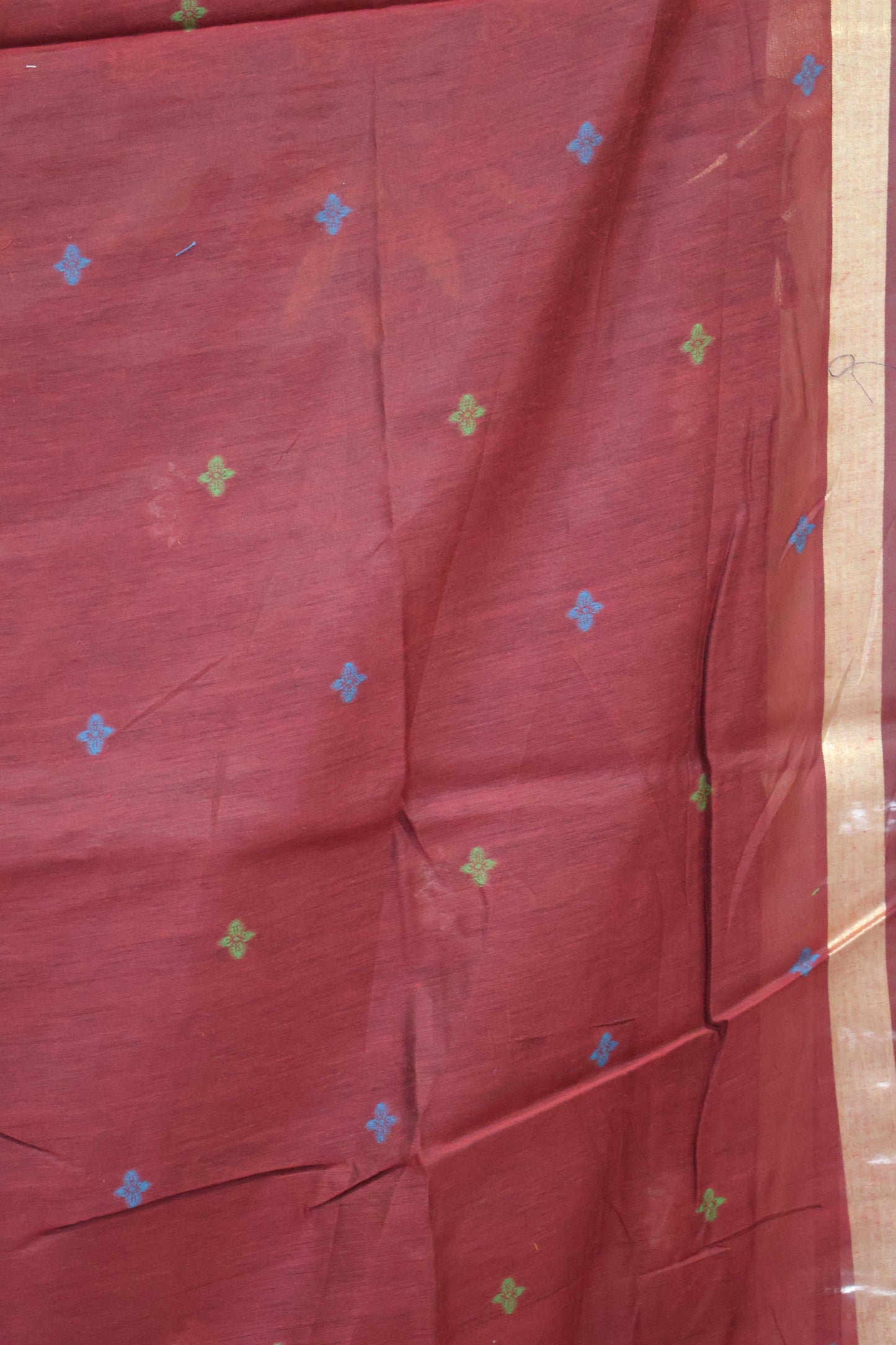 Handloom Jamdani Saree-Black Pichwai Border