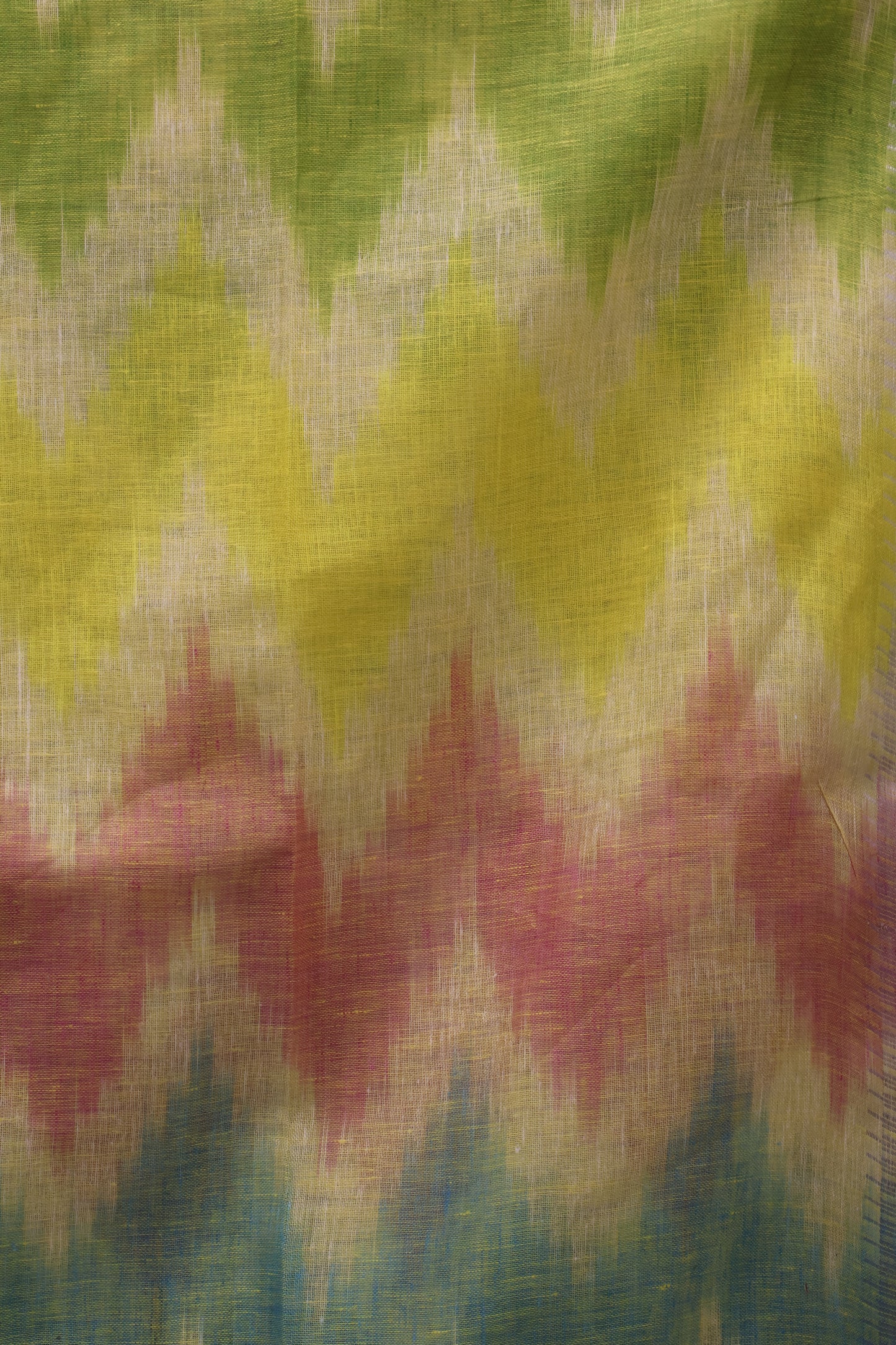 Linen Saree -Greyish Blue Colour Zig Zag