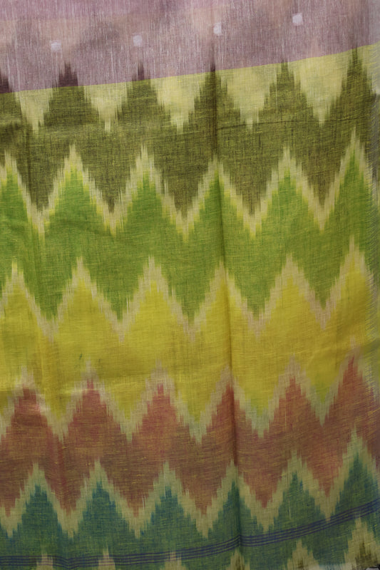 Linen Saree -Lite Purple Colour Zig Zag