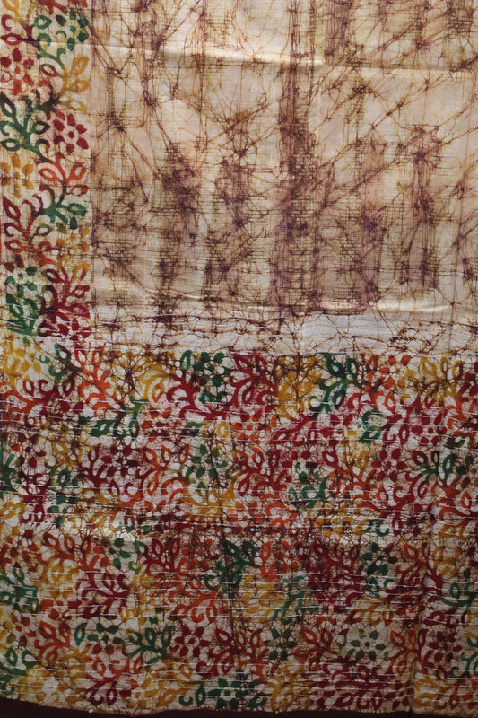 Art Bhagalpur Tussar Saree-Araku Silver
