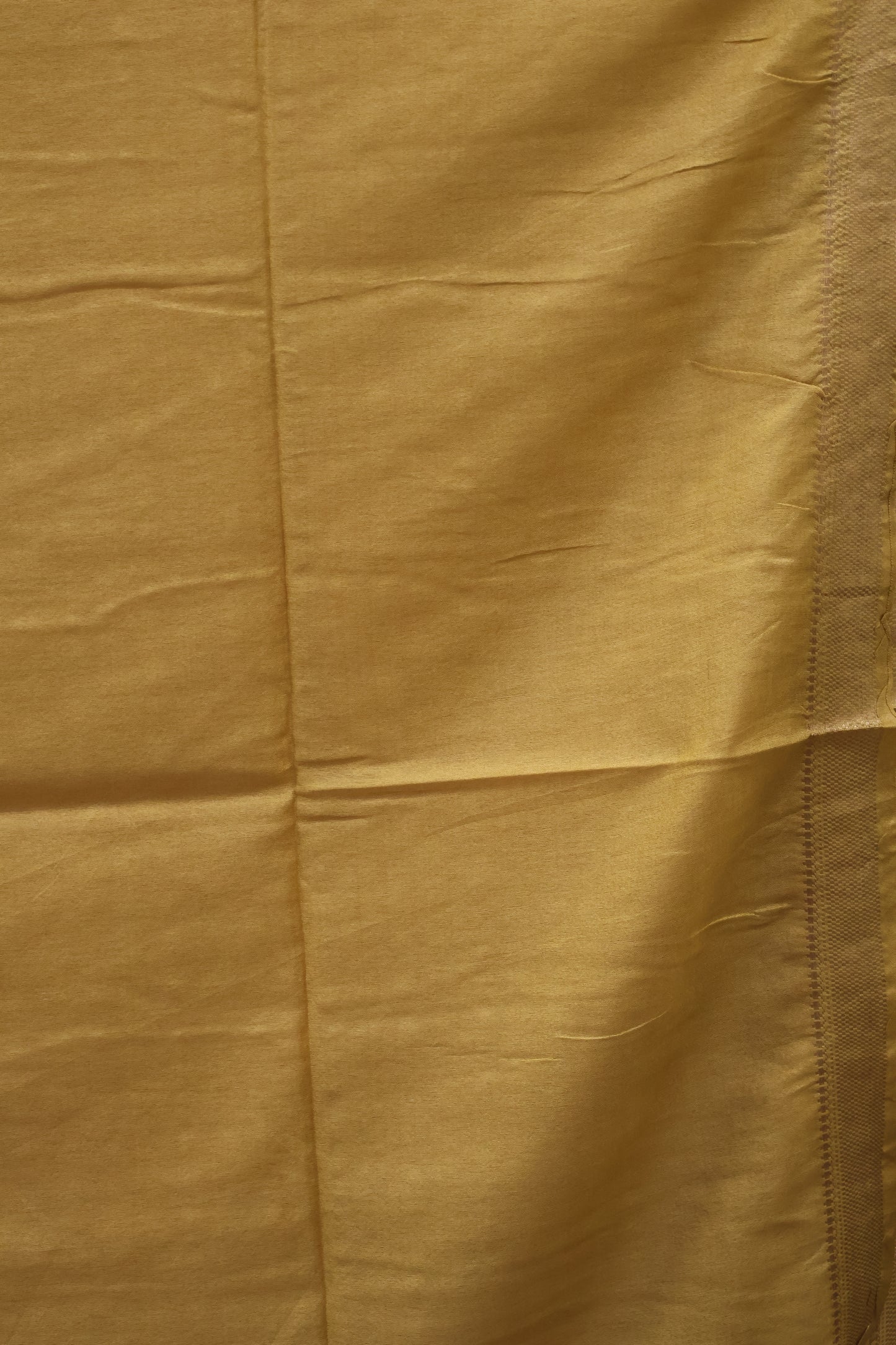 Art Bhagalpur Tussar Saree-Mustard Plain Small Border
