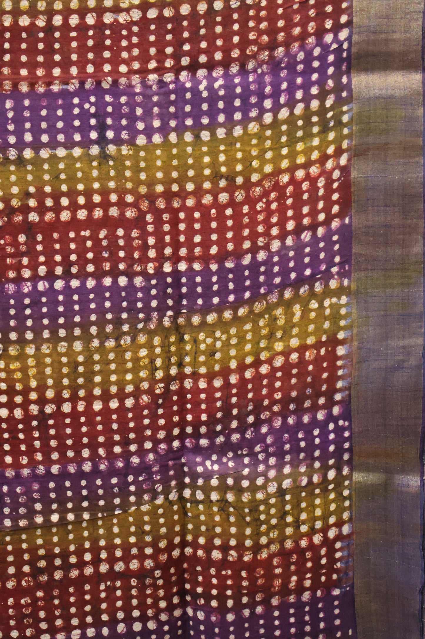 Art Bhagalpur Tussar Saree-Navy Blue Silver