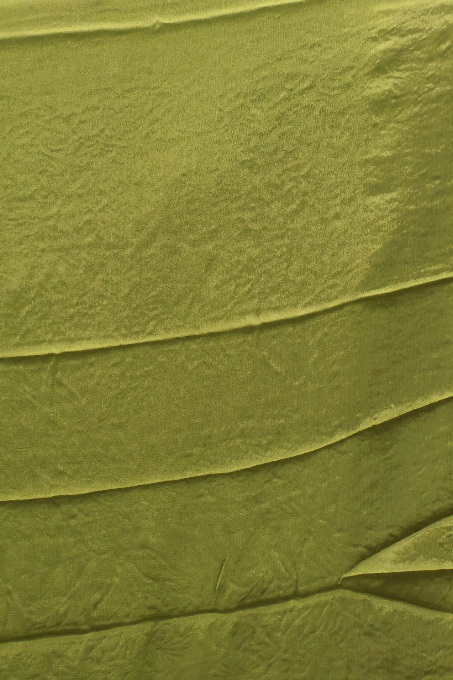 Banarasi Crepe Saree-Olive Green Zig Zag Flower Border
