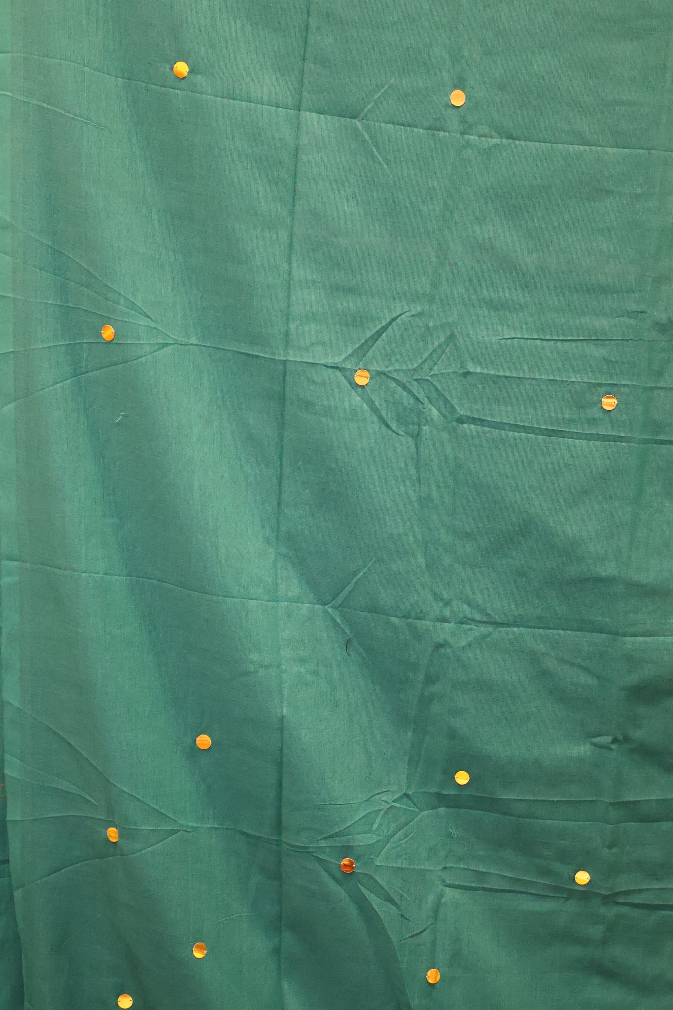 Khadi Cotton Saree -Peacock Green Chumki