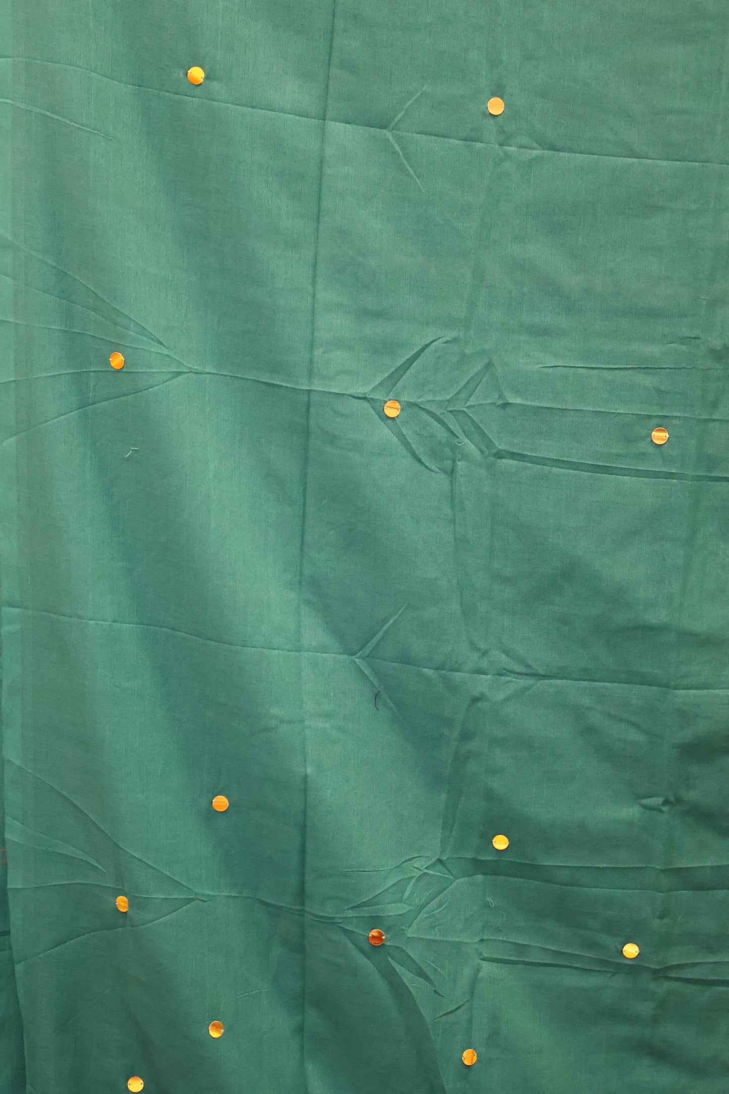 Khadi Cotton Saree -Peacock Green Chumki