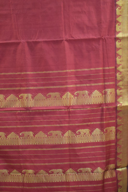 Pure Silk Cotton Saree-Arakku Small Triangle