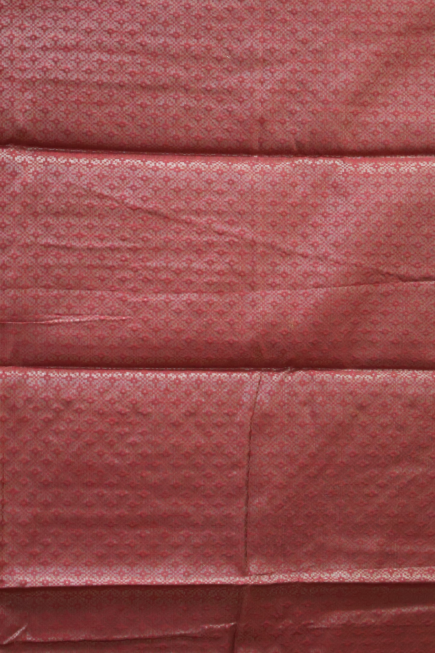 Tissue Silk Saree-Maroon Line & Dots Design