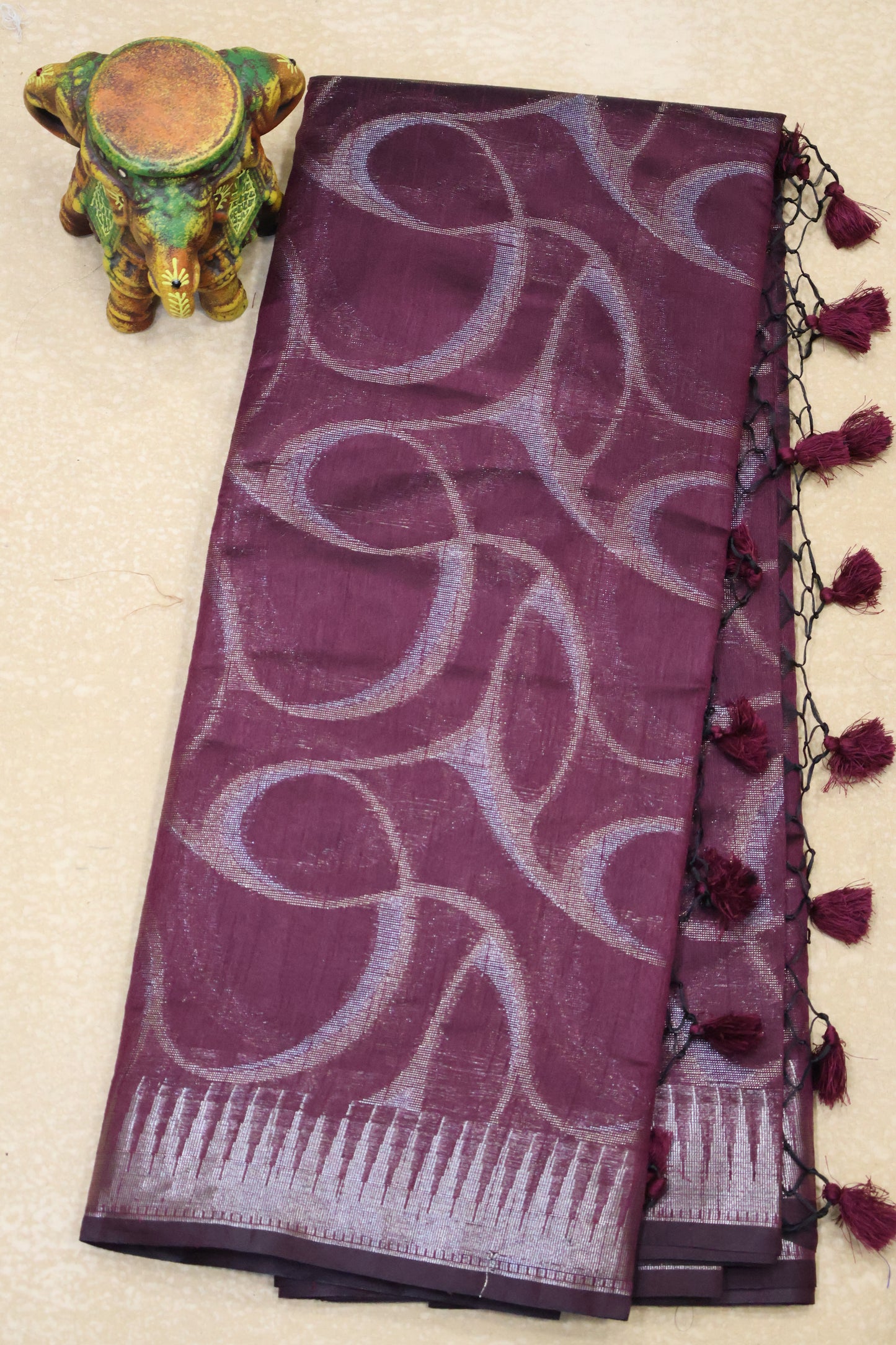 Tissue Silk Saree-Arakku Small Tower Border
