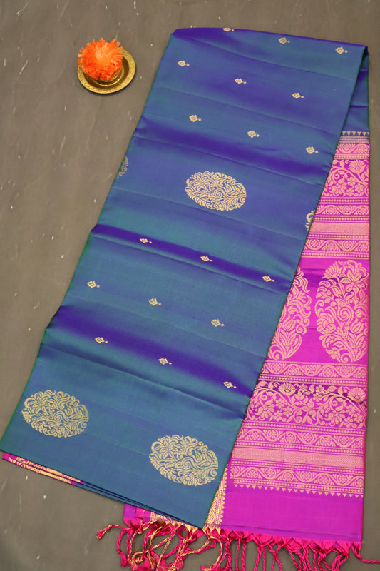 Pure Soft Silk Saree -Peacock Blue