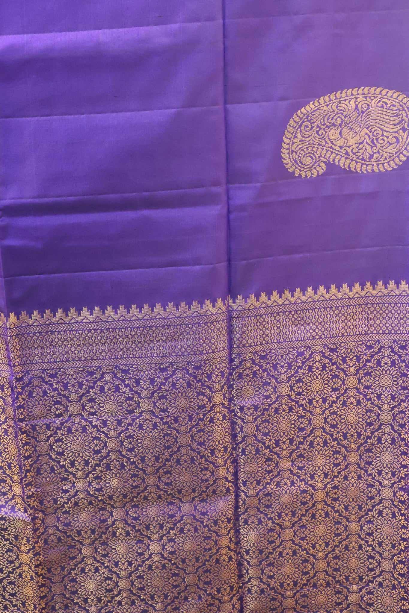 Pure Soft Silk Saree - Big Manga Royal Blue