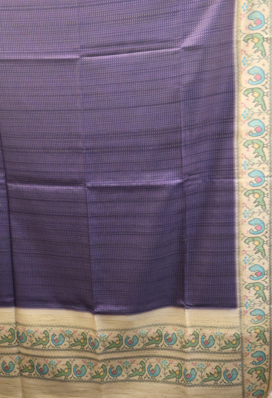 Semi Raw Silk Saree -Lite Voilet Zari Dot Lines
