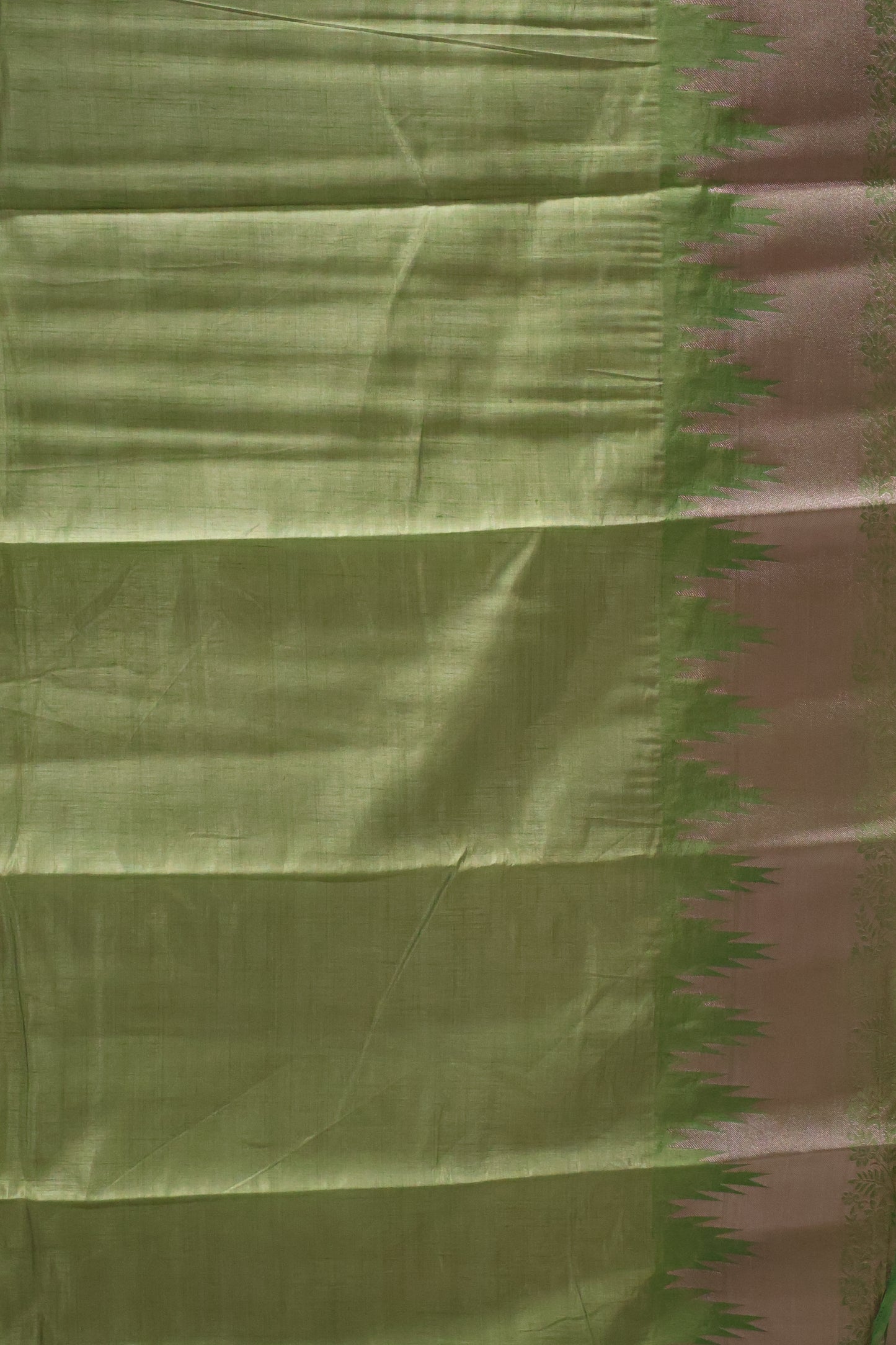 Semi Tussar Saree - Lite Green Temp Flower