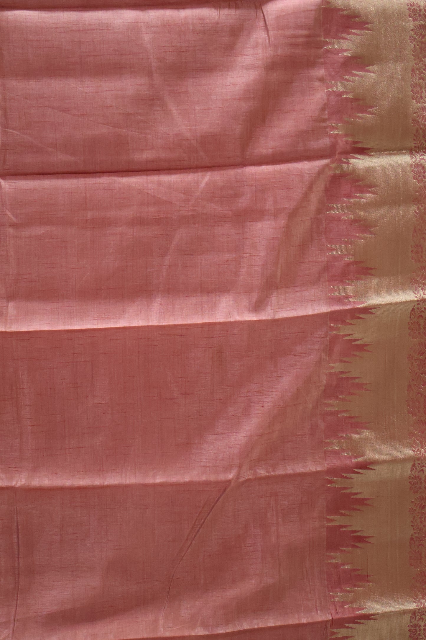 Semi Tussar Saree - Lite Pink Temp Flower