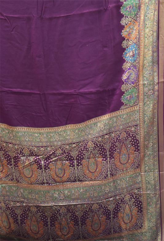 Semi Tussar Saree-Wine Position Print