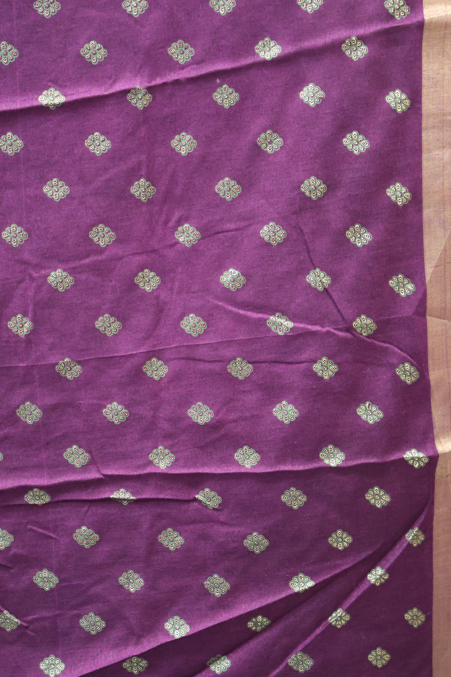 Semi Tussar Saree-Wine Position Print