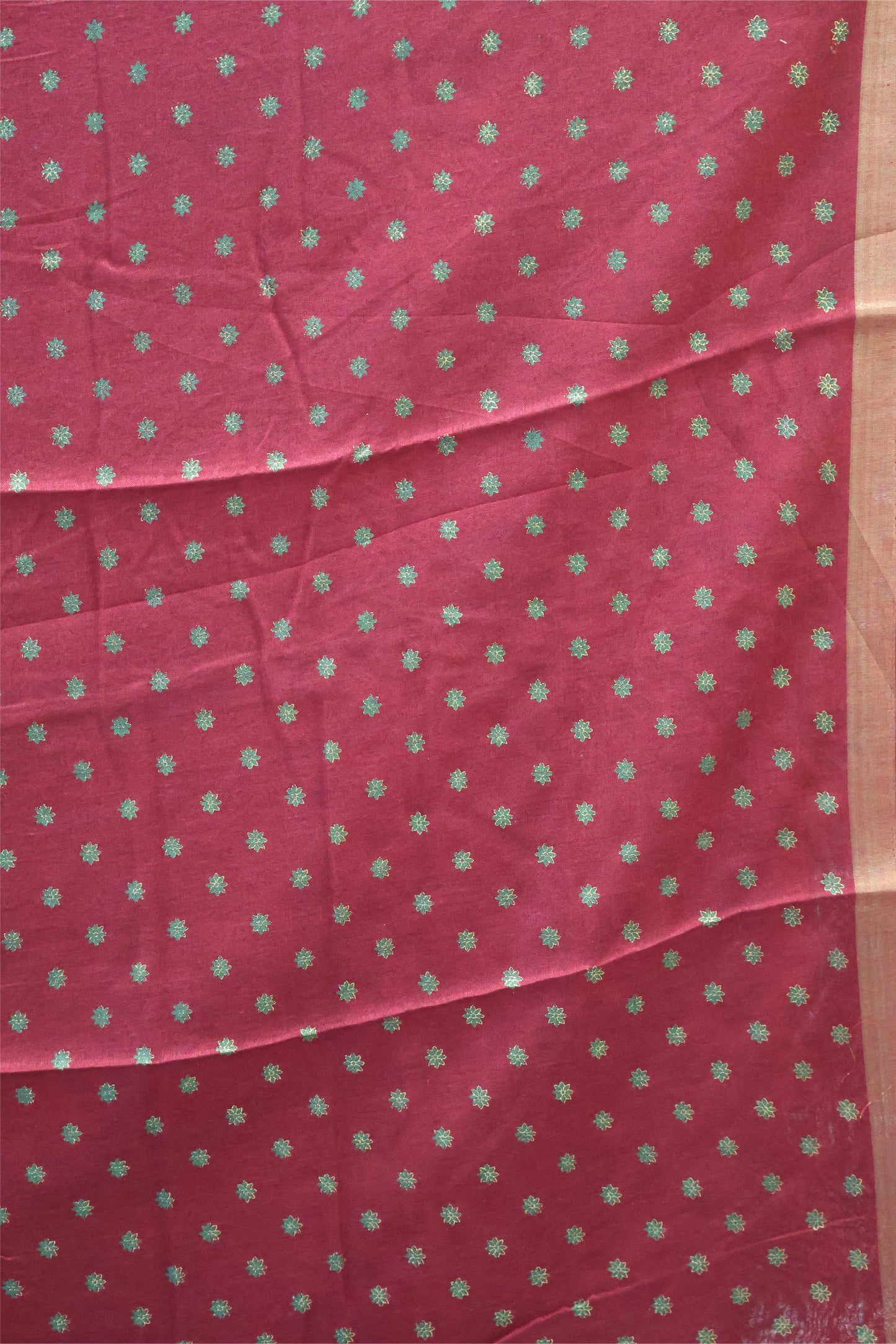 Semi Tussar Saree-Marron Position Print