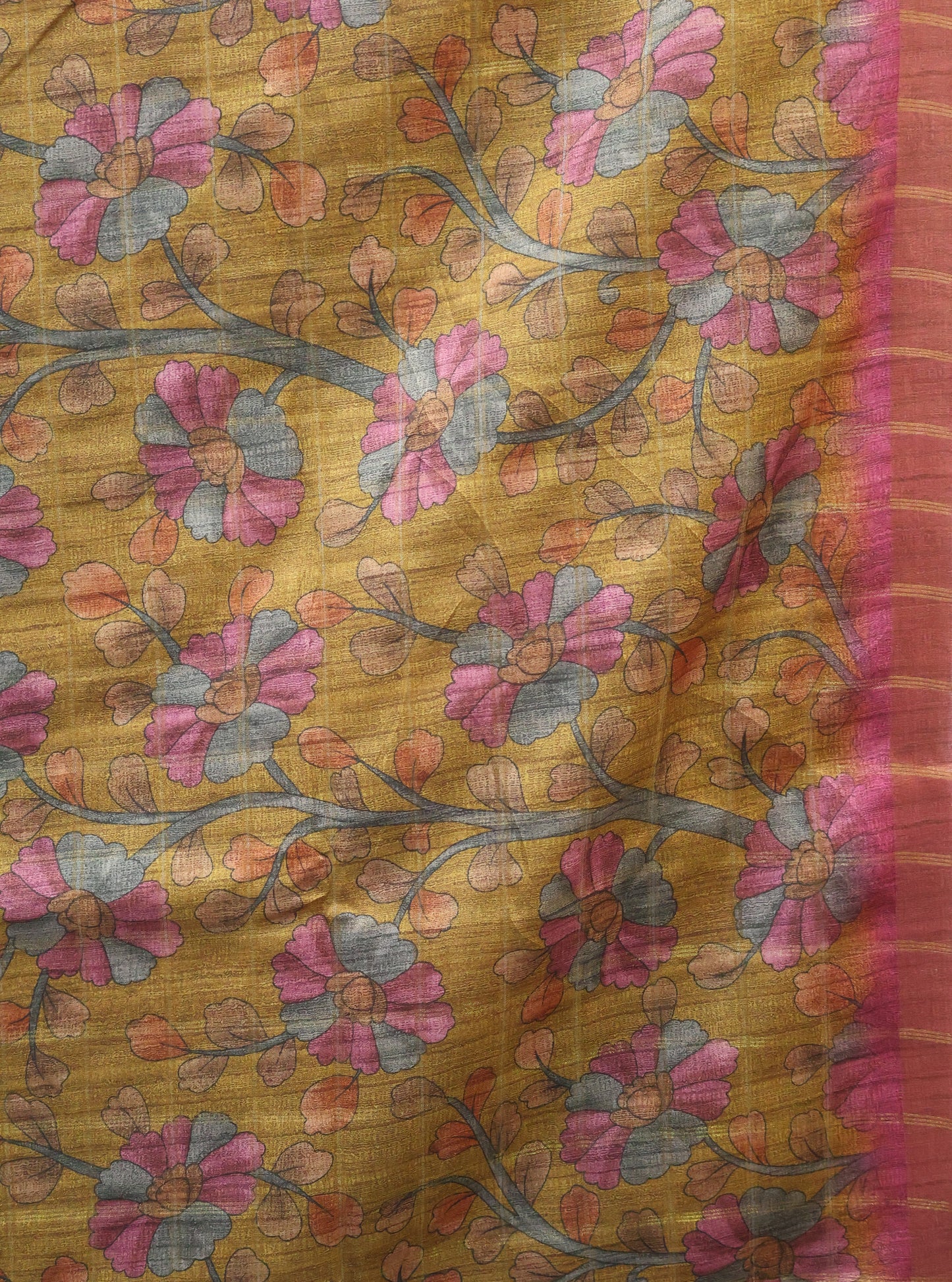 Semi Tussar Saree -Purple Rukmini Print