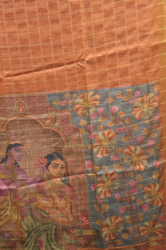 Semi Tussar Saree -Honey Rukmini Print