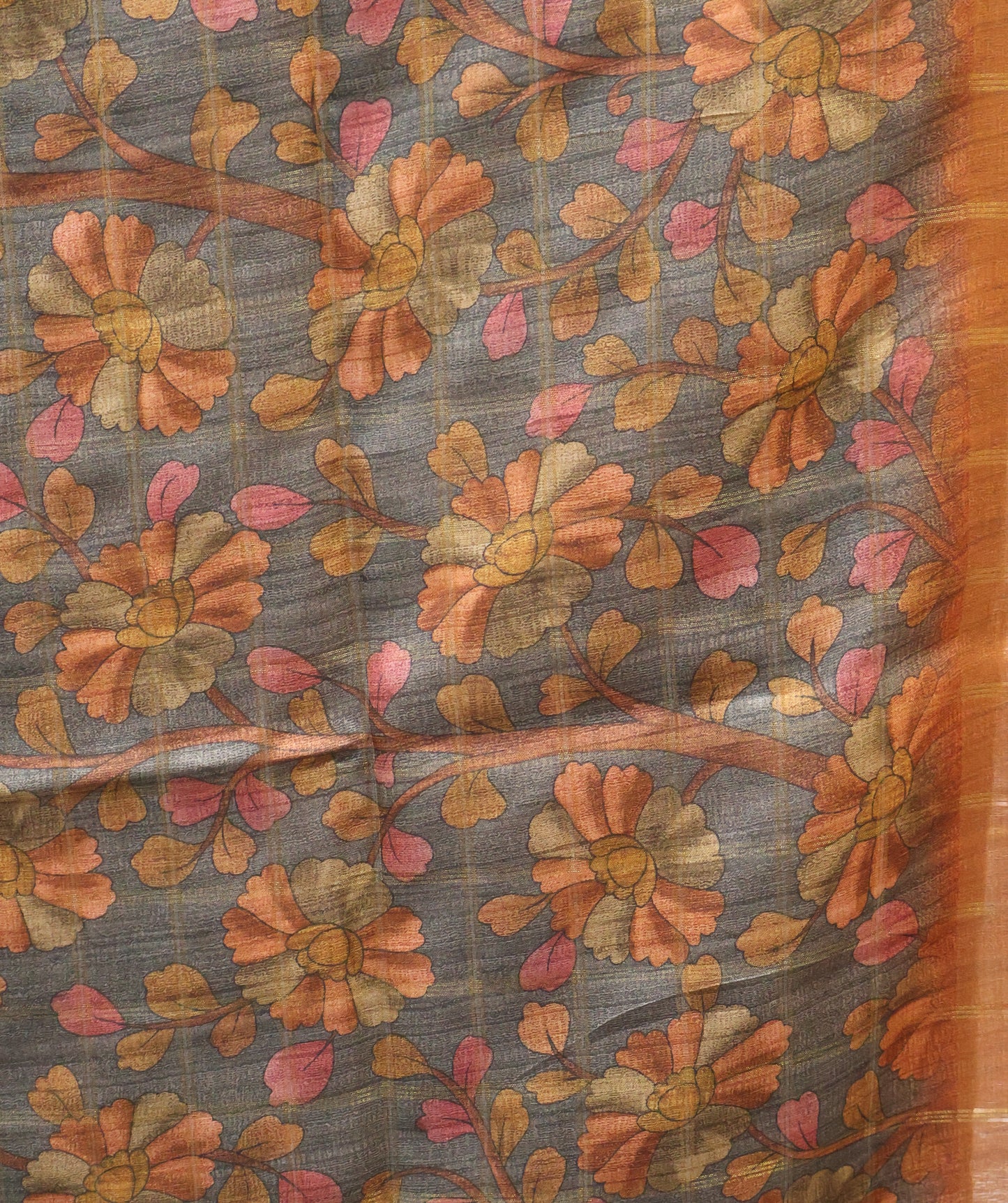 Semi Tussar Saree -Honey Rukmini Print