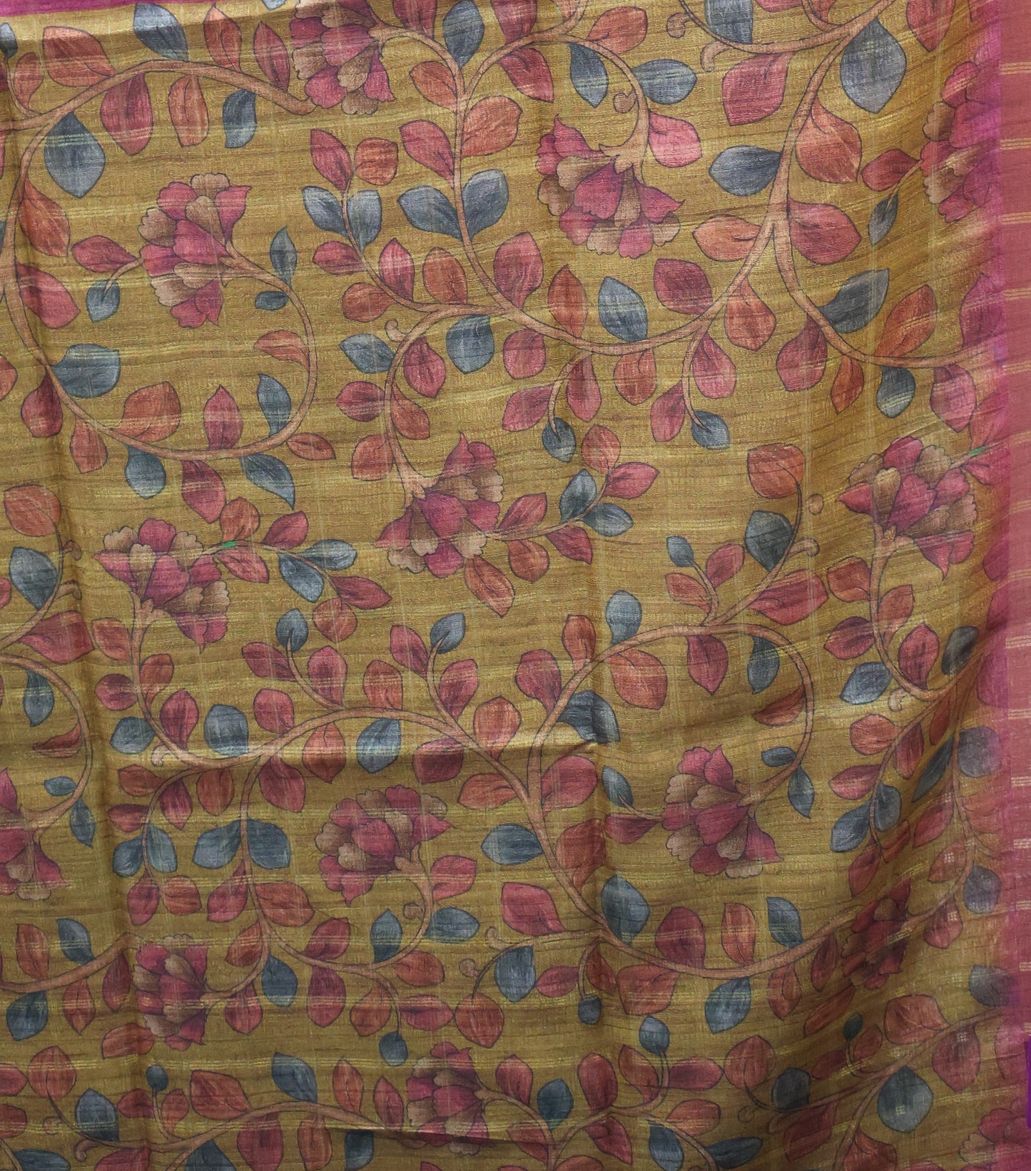 Semi Tussar Saree - Radha Krishna Print Purple
