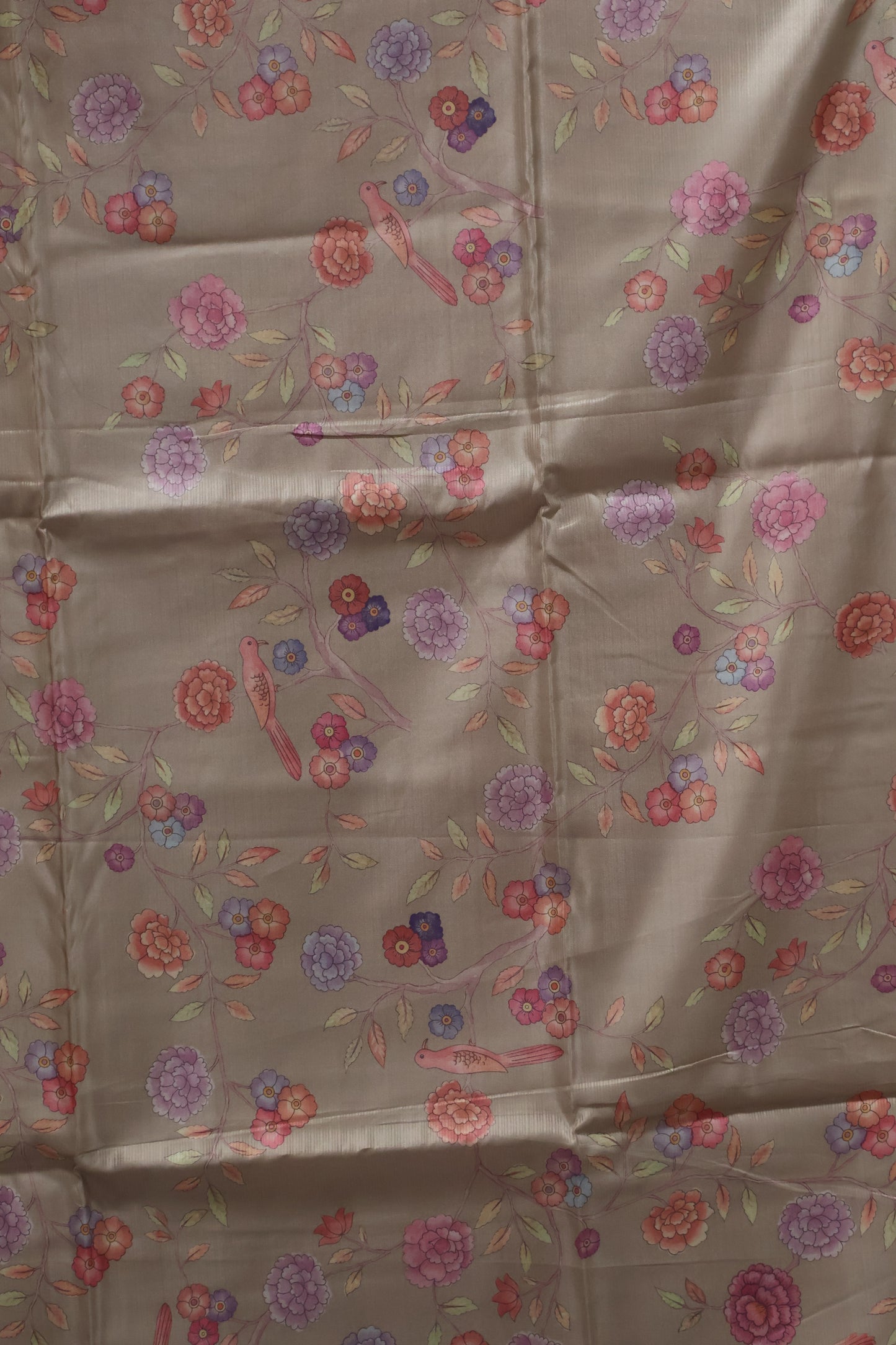 soft tussar saree-Wine Sparrow Lines